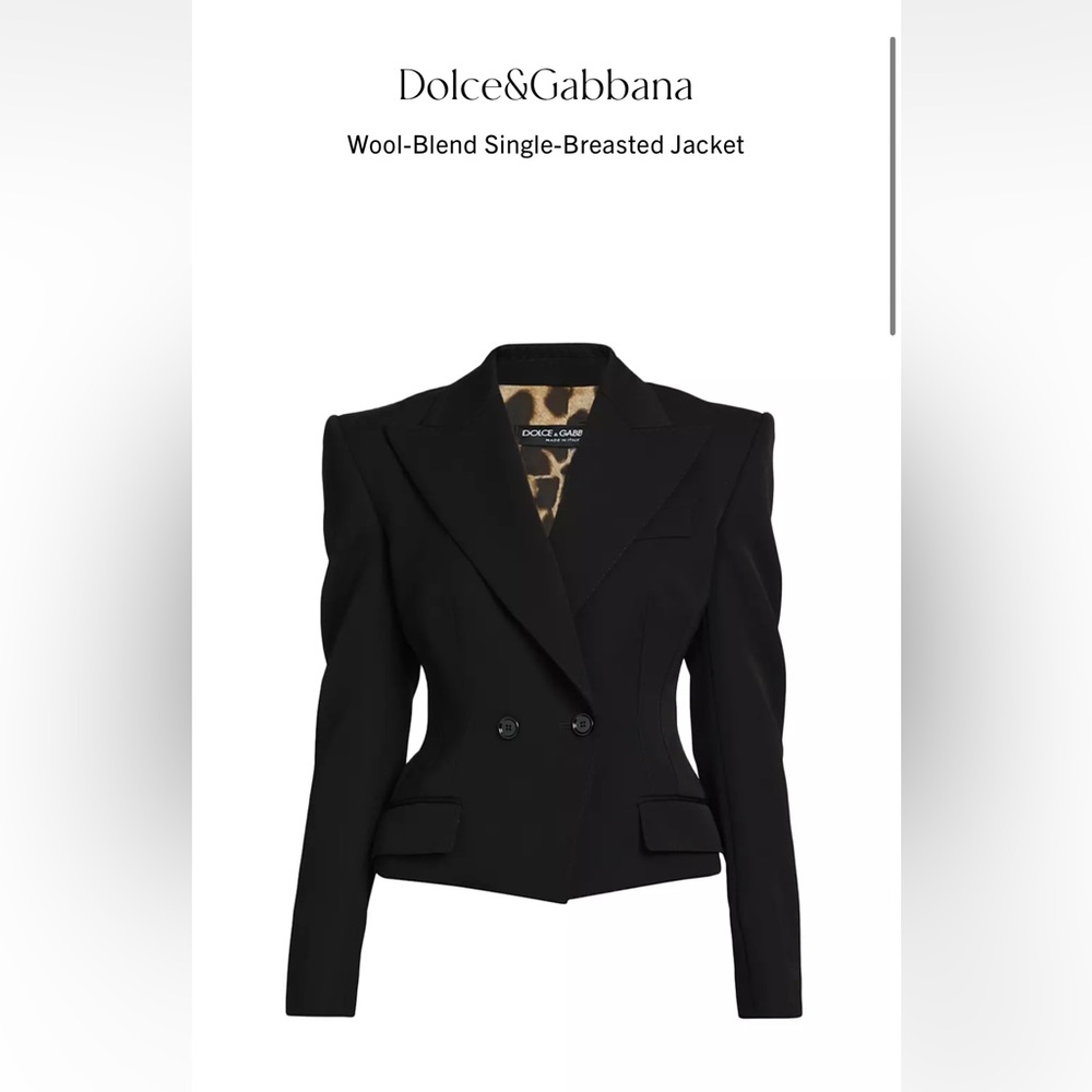 NWt dolce & gabbana wool cropped blazer 46